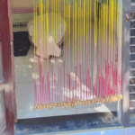 7 Chakras colors beaded curtain , Glass beads curtain with bells - Image 4