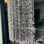 Boho Door Curtain, Beaded Sea Shell Doorway Divider