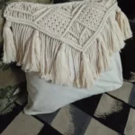 Set of 2 Tassel macrame cover , Boho Throw pillow