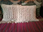 Set of 2 Macrame boho Cushion Cover, Knitted Cushion Cover