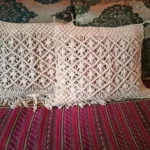 Set of 2 Macrame boho Cushion Cover, Knitted Cushion Cover