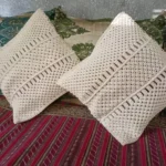 Set of 2 macrame boho cushion cover, bohemian decorative cushion cover,