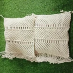 Set of 2 macrame boho cushion cover, bohemian decorative cushion cover, - Image 3