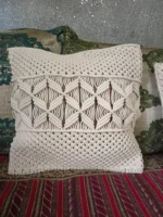Set of 2 macrame knitted cushion cover, handmade cushion cover - Image 2
