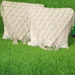 Set of 2 macrame boho cushion cover, cotton decorative cushion cover