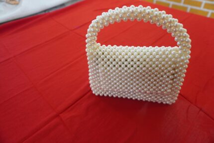 Handmade Ivory Pearl Beaded Wedding Handbag – Bridal Clutch Tote